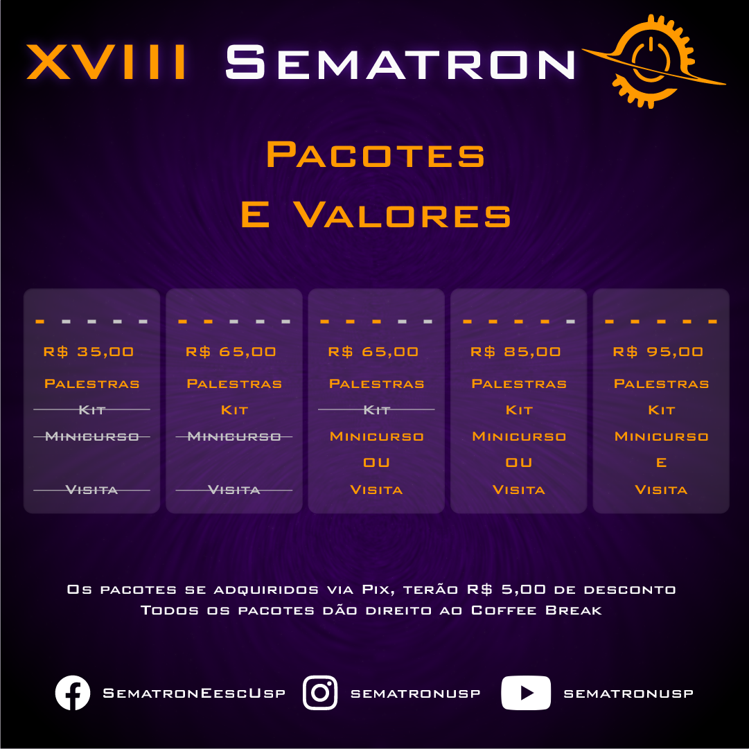 Pacotes e valores da Sematron XVIII